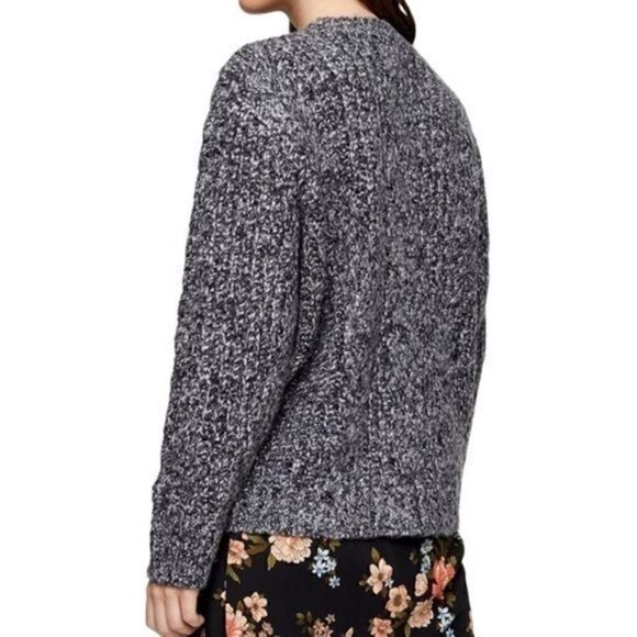 Topshop Black Multi Braided Cable Mock Neck Sweater Small - Picture 2 of 9